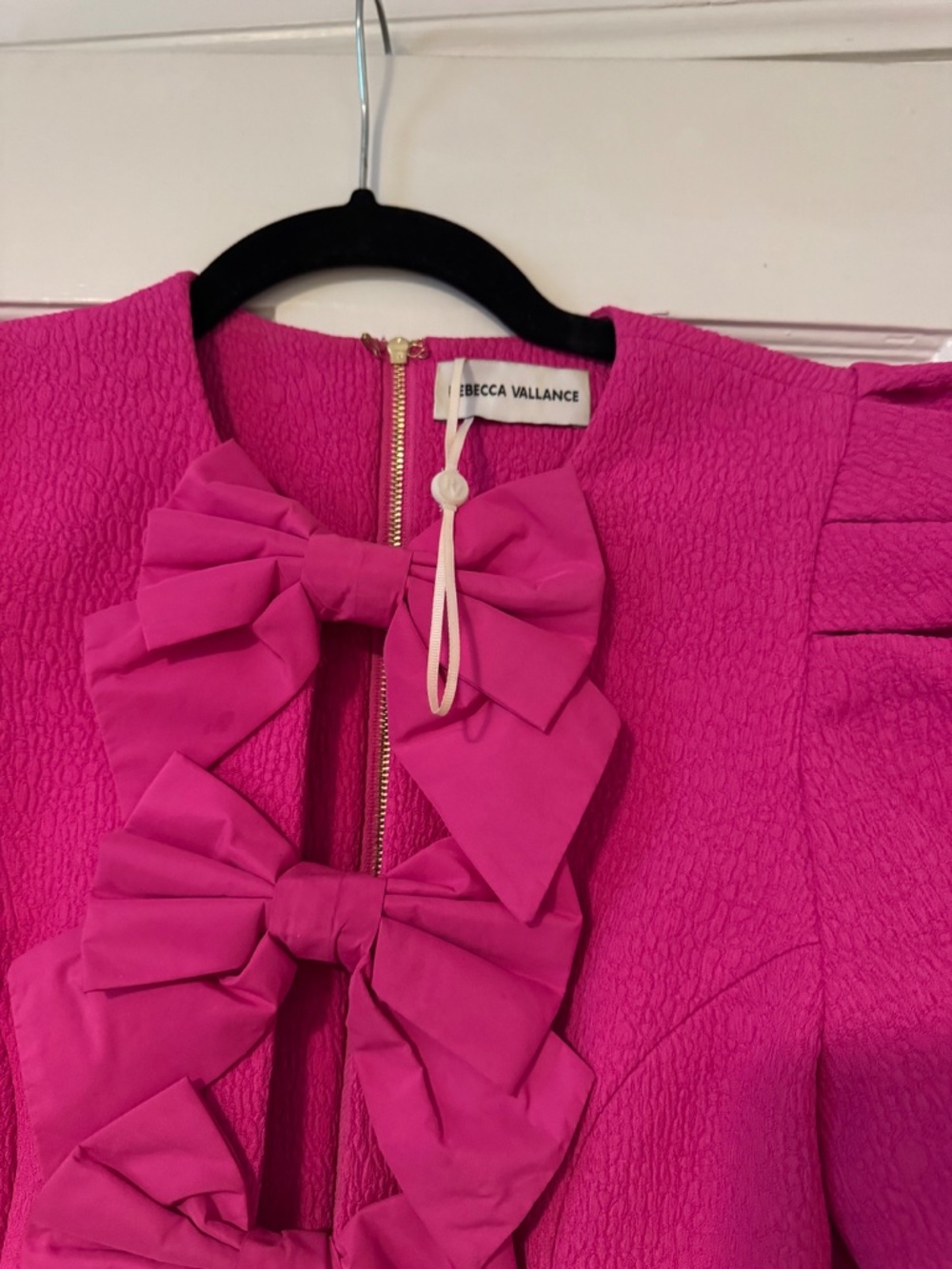 REBECCA VALLANCE Cecily Bow-Trimmed Mini Dress - Picture 3 of 4